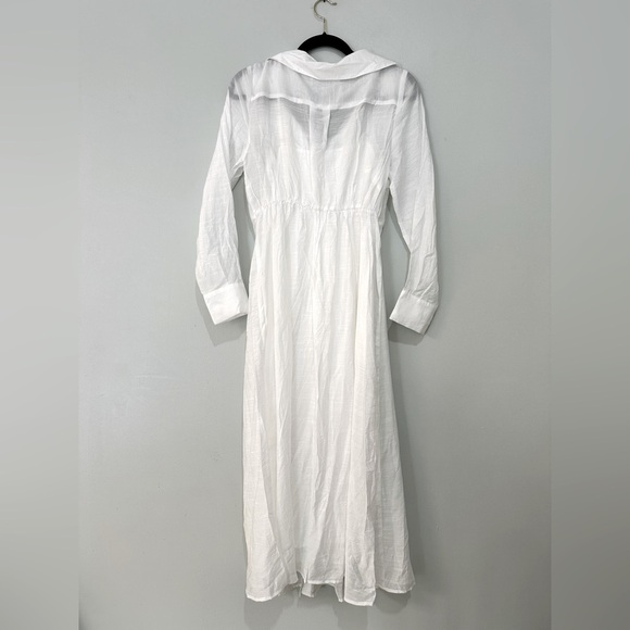 NWT Astr the Label Diell Pleated Midi Dress White Pintuck Shirtdress Small - Picture 12 of 13